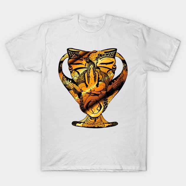 Goddess Vase Gold T-Shirt by kenallouis